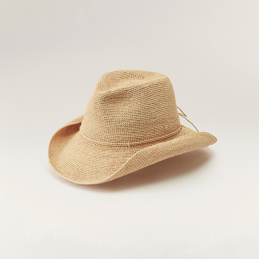 Belen Raffia Crochet Fedora Hat - Natural | Helen Kaminski AU