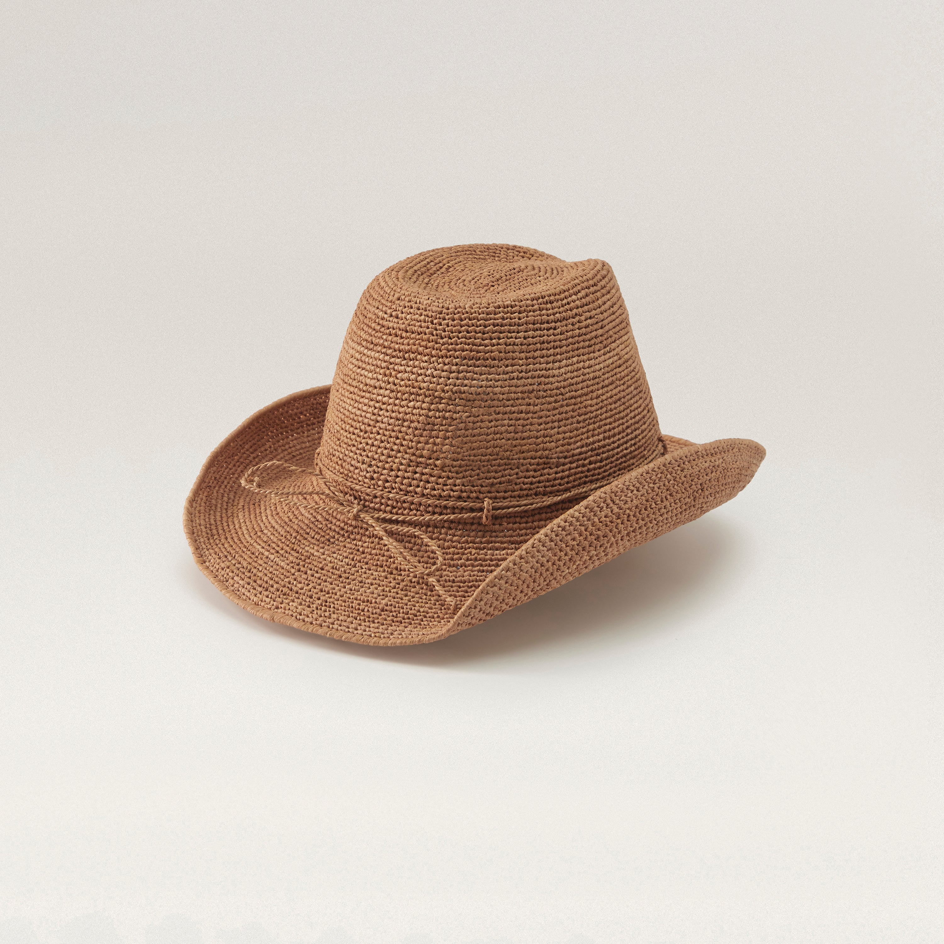 Belen Raffia Crochet Fedora Hat - Nougat | Helen Kaminski AU