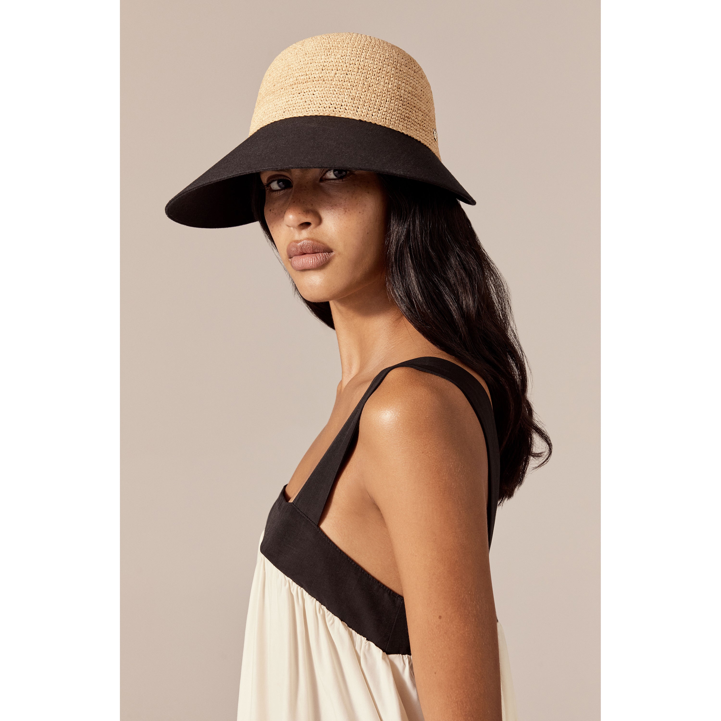 Blaise Raffia & Linen Cap