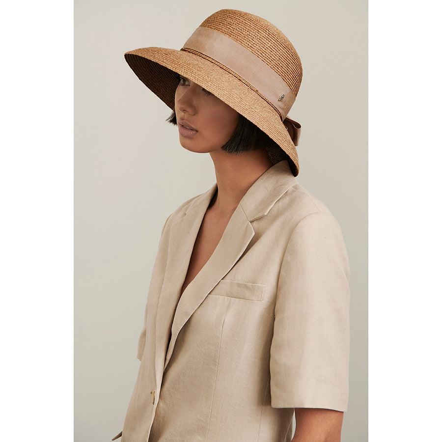 Newport SB in Nougat Lotus Hat - Helen Kaminski AU