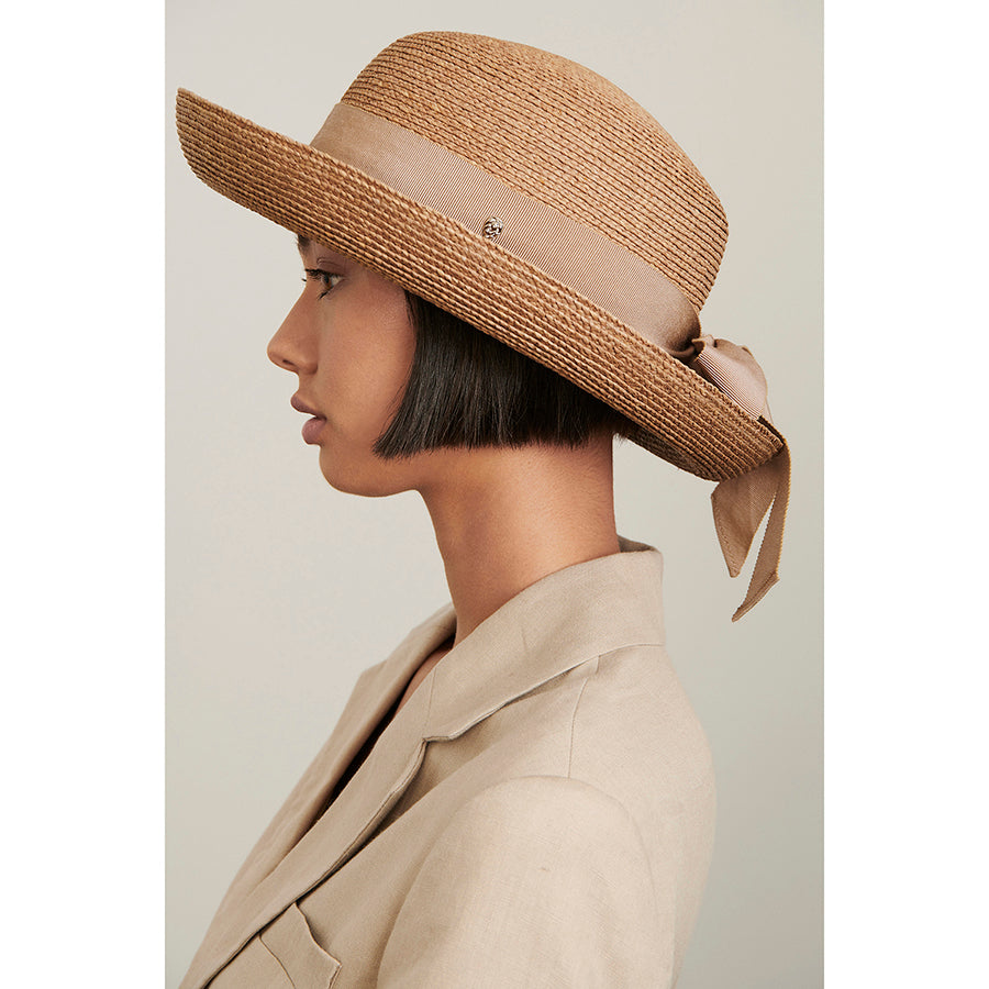 Newport SB in Nougat Lotus Hat - Helen Kaminski AU