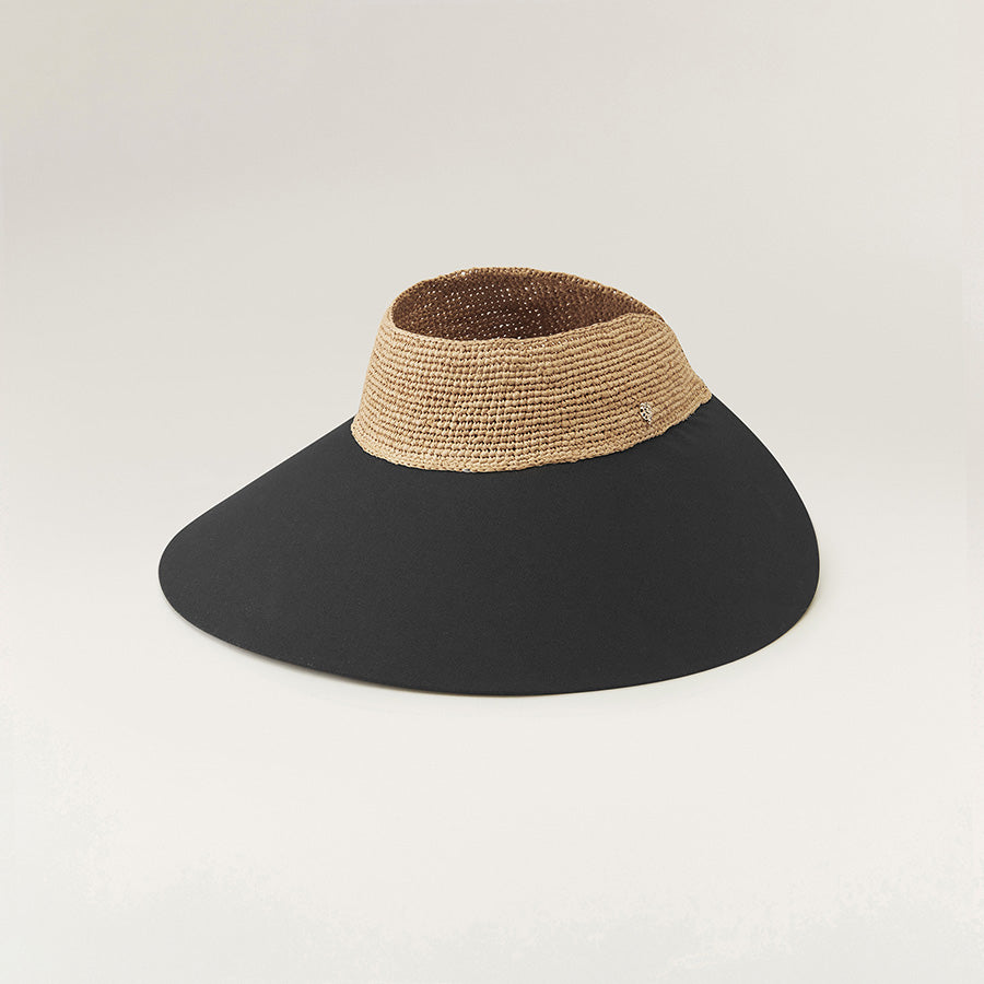 Rosalie Sun Visor in Natural Black - Helen Kaminski AU