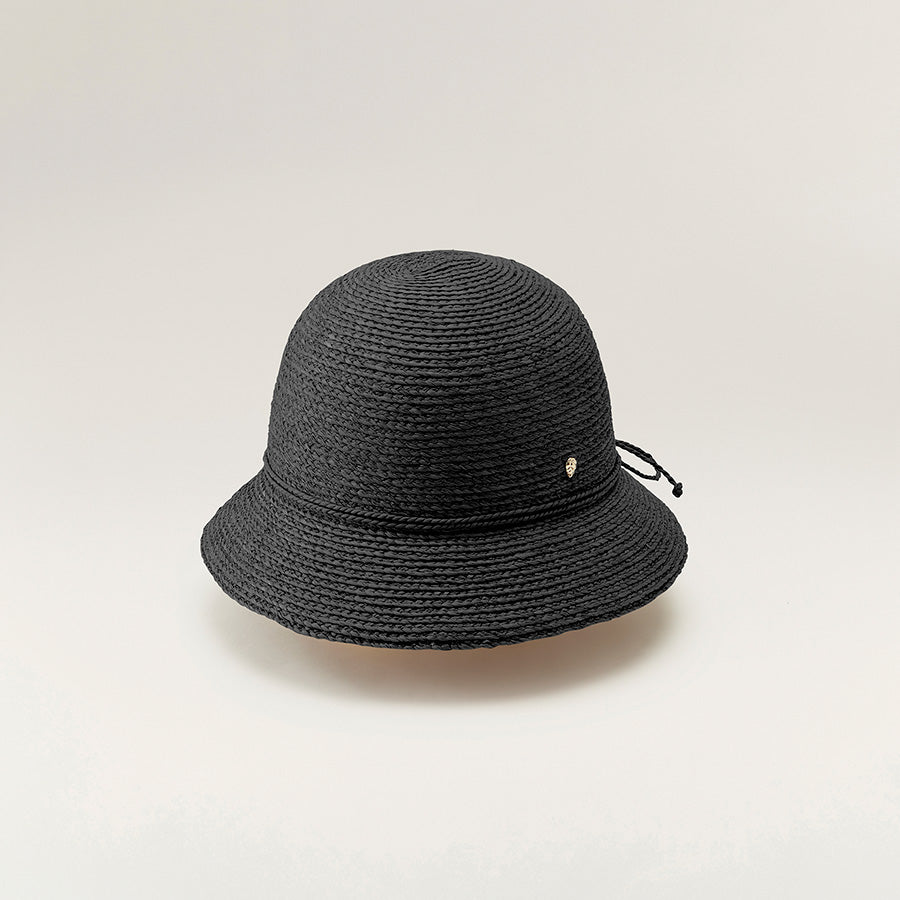 Valence 6 Raffia Cloche Hat in Charcoal - Helen Kaminski AU