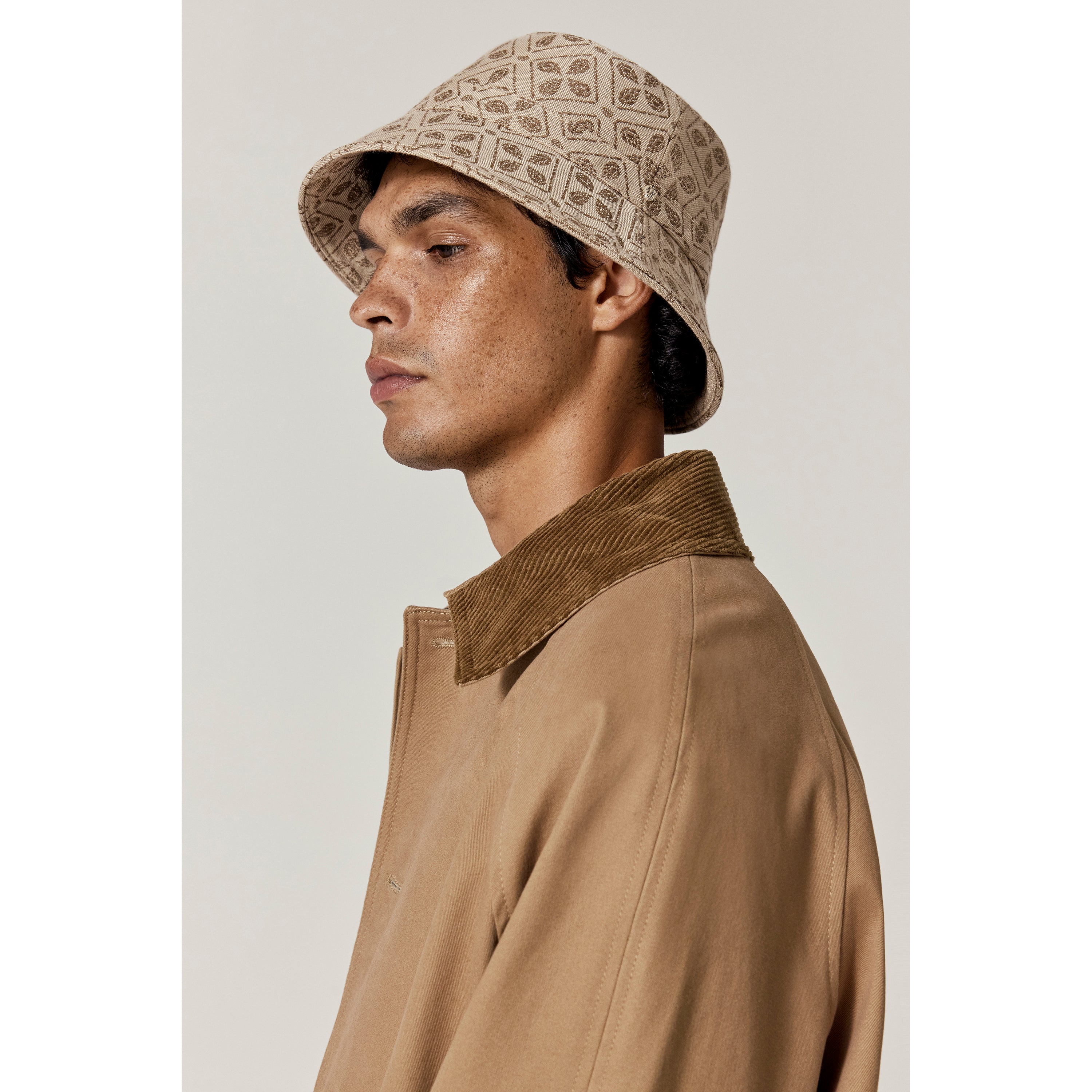 Percy Jacquard Bucket Hat - Jacquard Latte | Helen Kaminski AU
