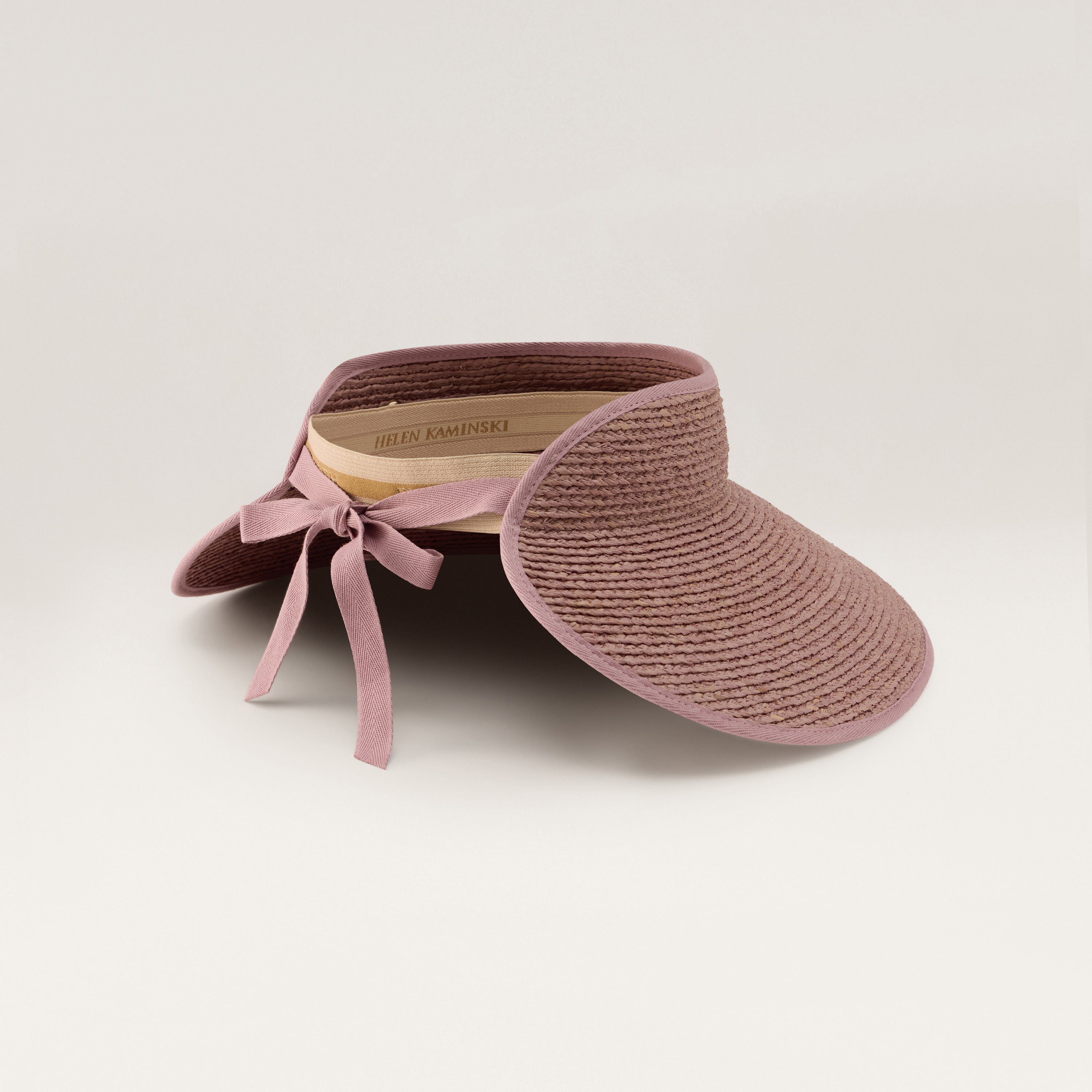 Mai Raffia Braid Visor - Rose Quartz | Helen Kaminski AU