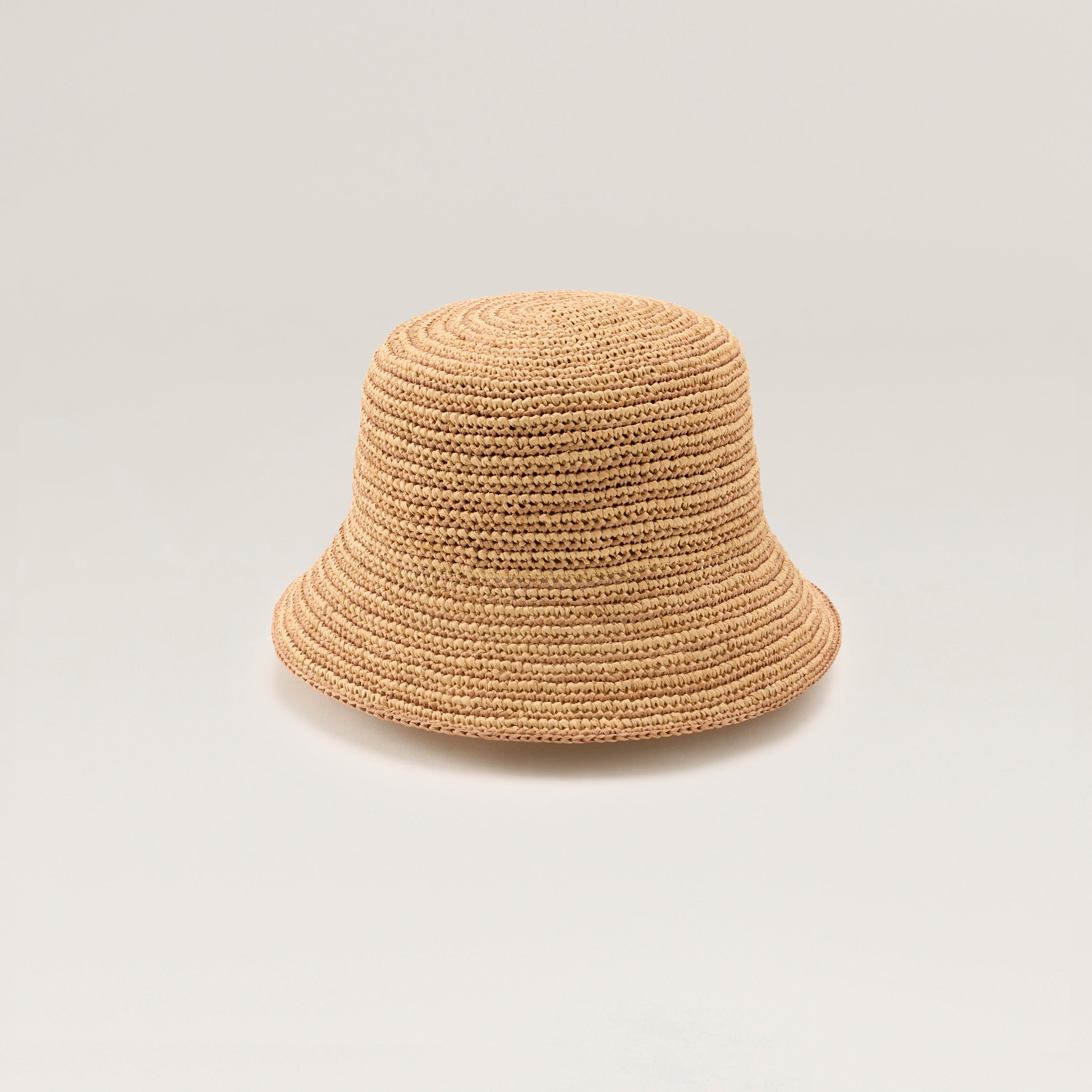 Nala Fine Stripe Crochet Bucket Hat - Natural/Nougat | Helen