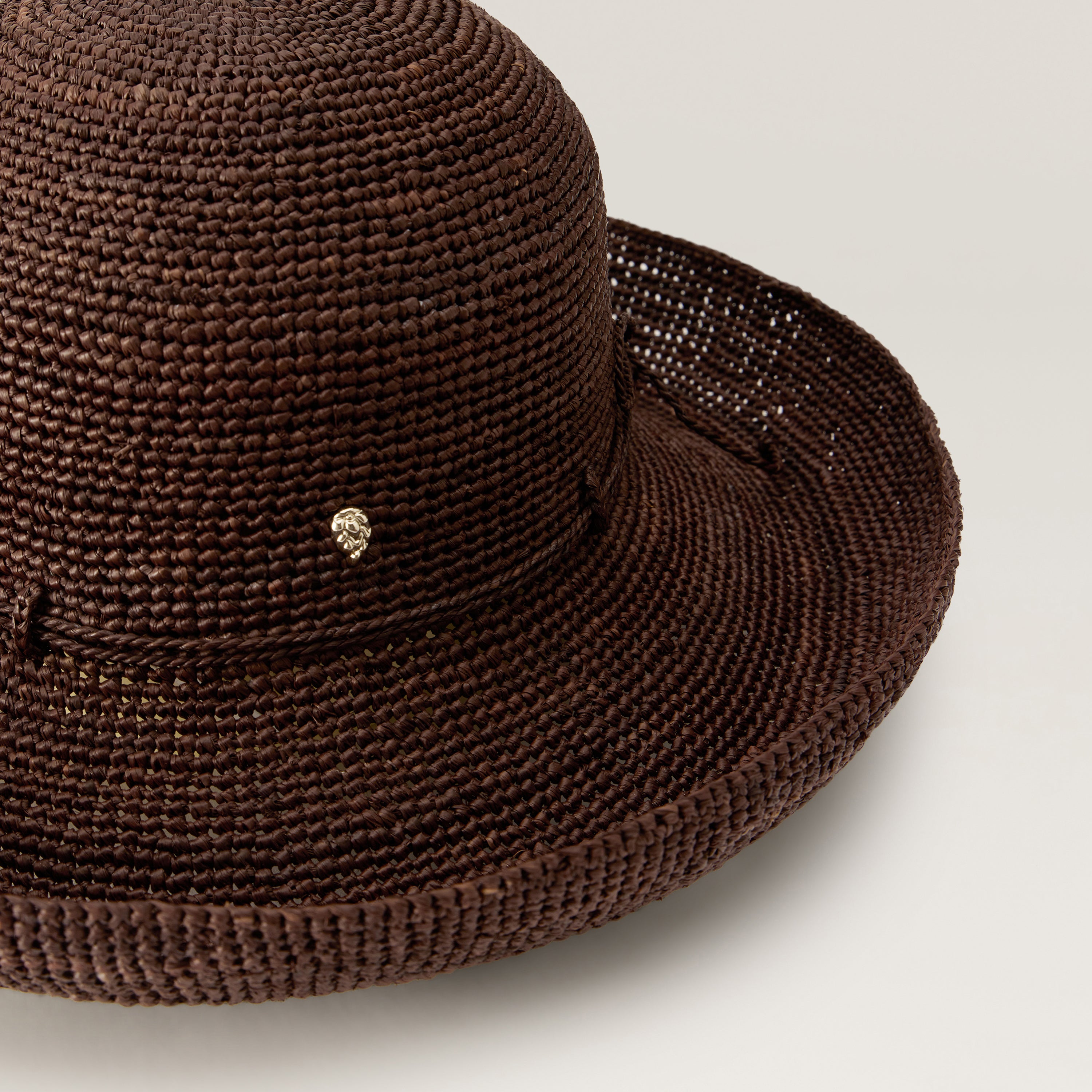 Provence 12 Raffia Crochet Hat - Chocolate | Helen Kaminski AU