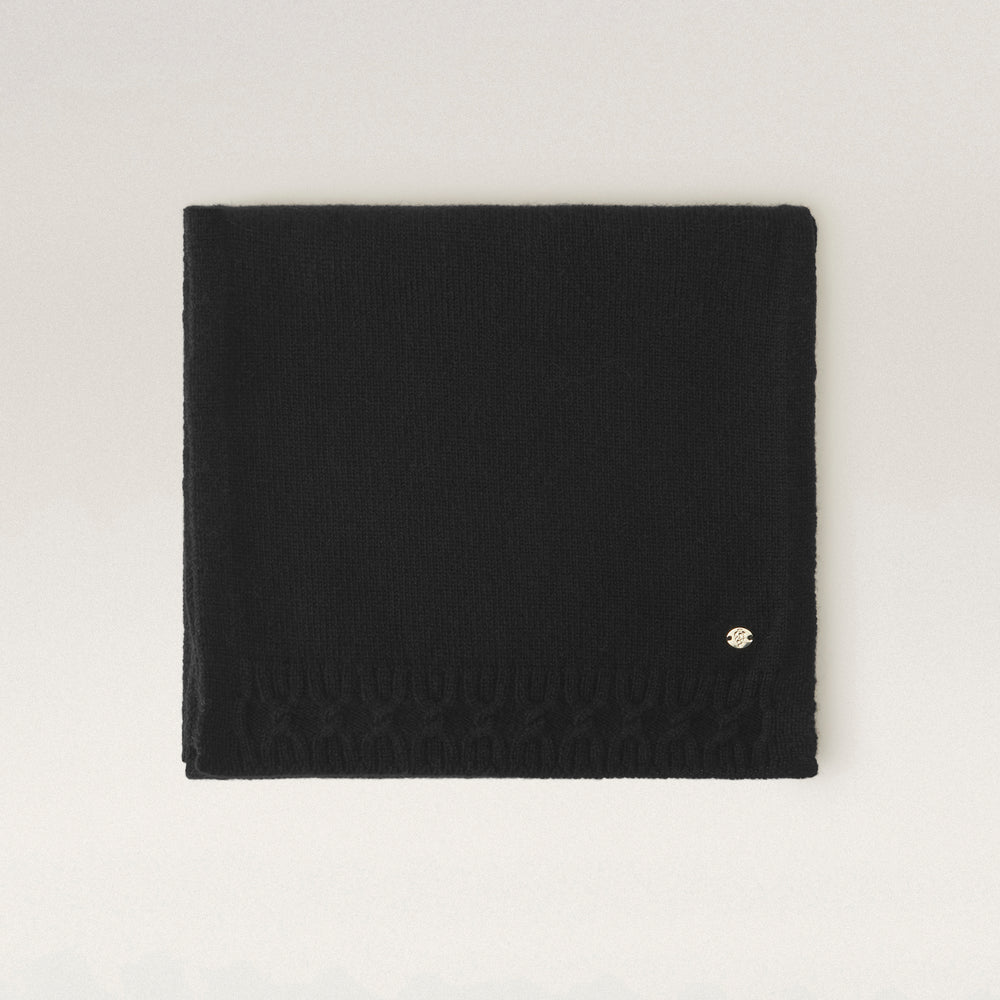 Cashmere Oblong Scarf Black Candine Scarves