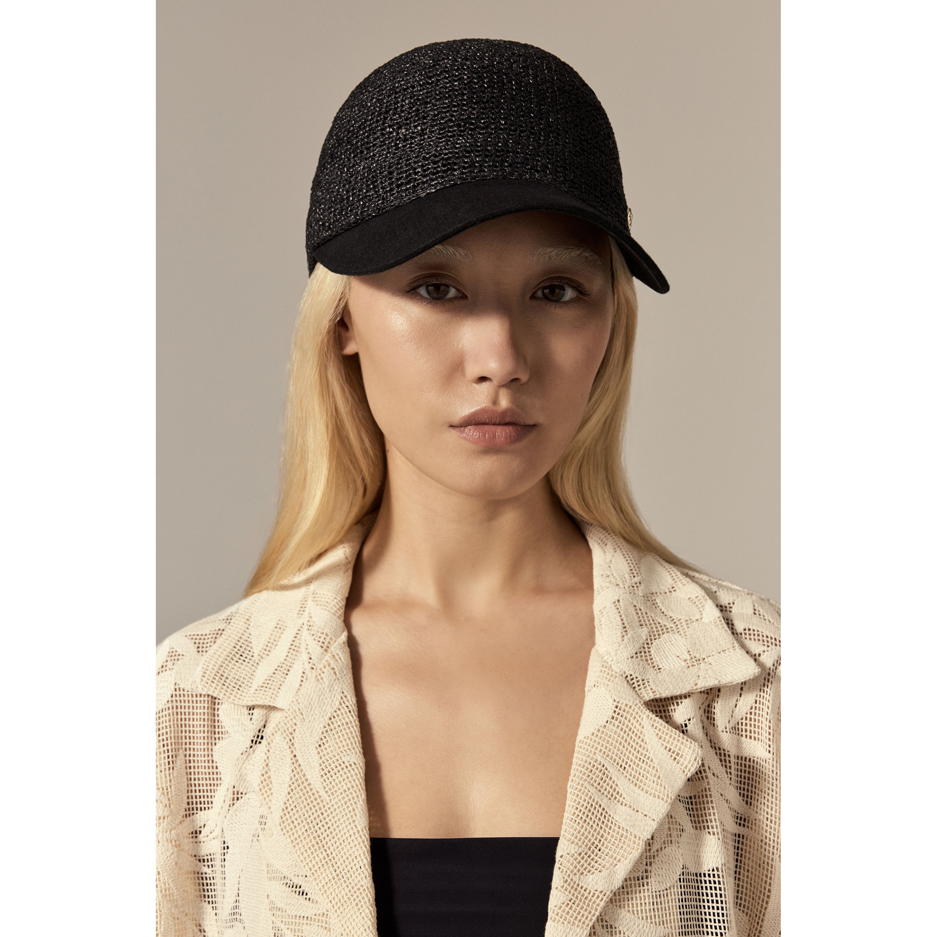 Vivette Raffia & Linen Cap