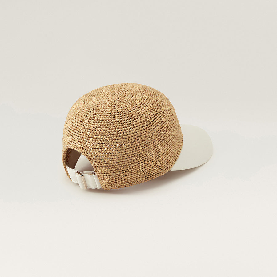 Vivette Raffia & Linen Cap