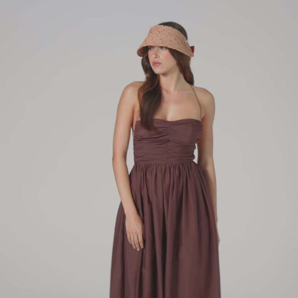 Raffia Visor Nougat Amilia Hat