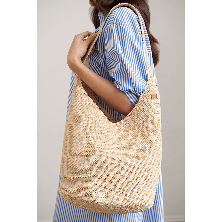 Carillo Raffia Sac Shoulder Bag in Natural Tan Helen Kaminski AU