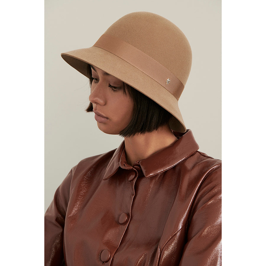 Etta Conscious Wool Cloche Hat Camel Helen Kaminski AU