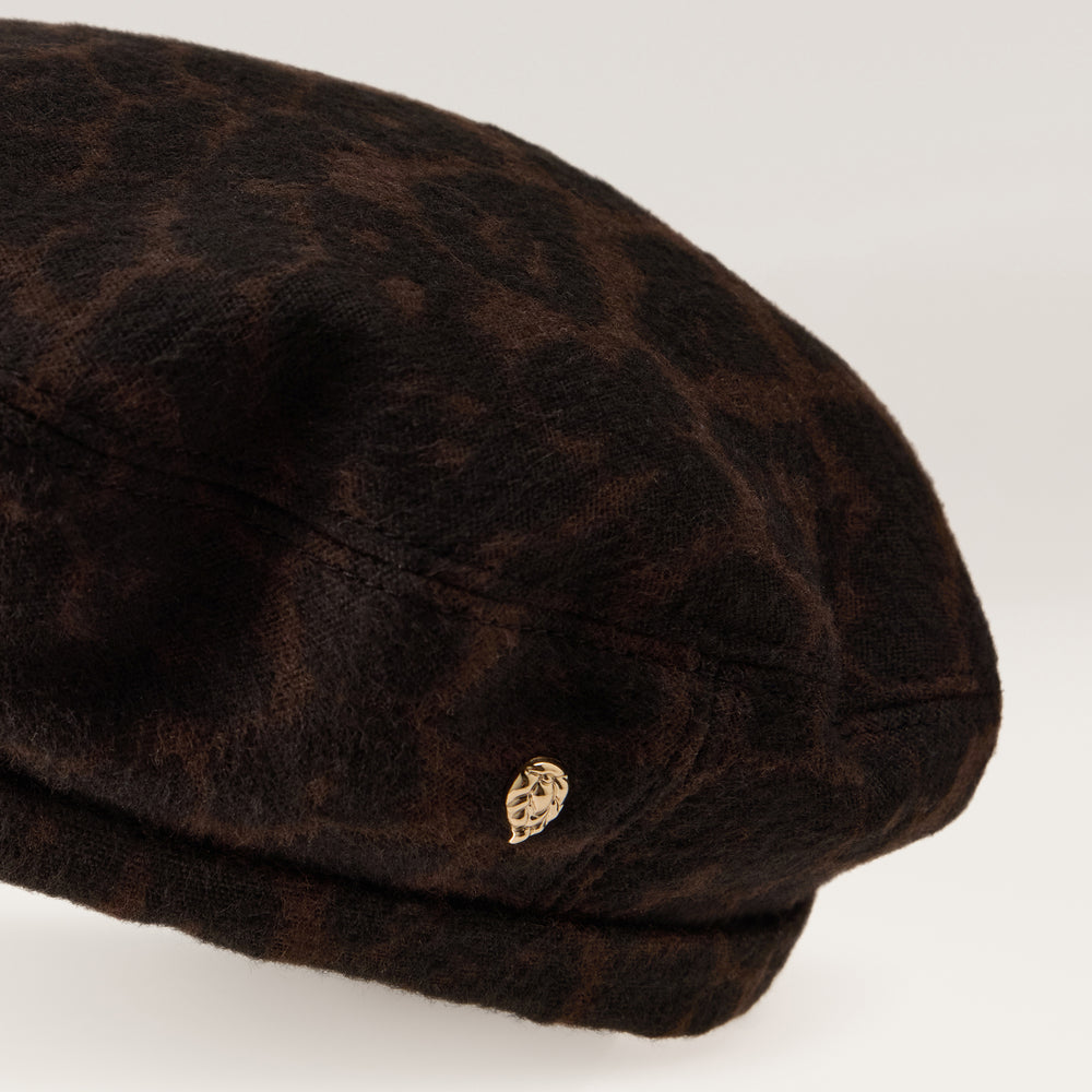 Aviva Jacquard Beret - Dark Choc | Helen Kaminski AU
