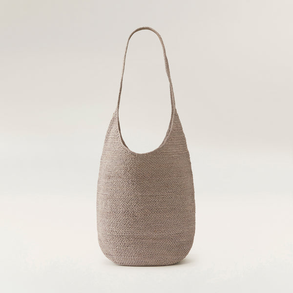 Carillo Raffia Sac Shoulder Bag in Eclipse Melange Grey - Helen