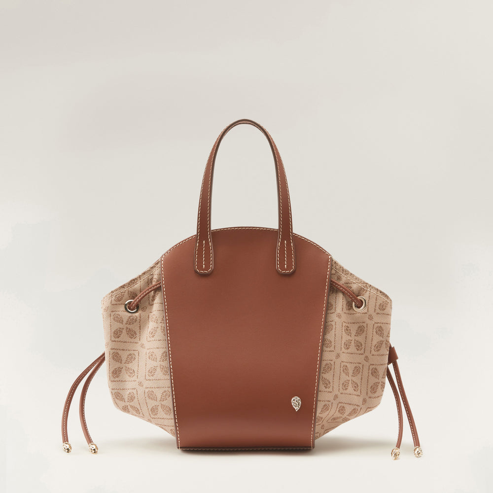 Allure Mini Tote Bag in Jacquard Latte Cuoio Helen Kaminski AU