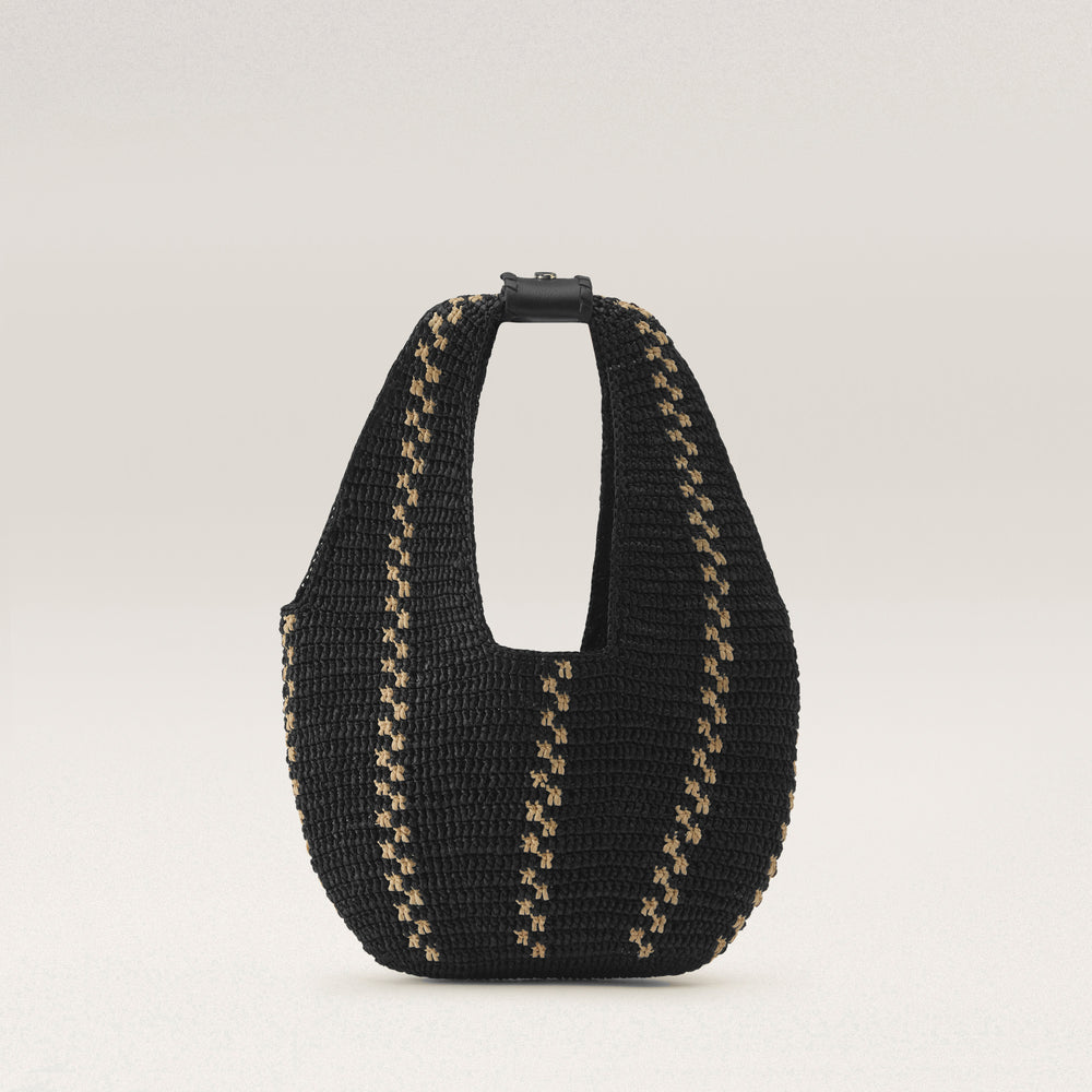 Raffia Small Tote Charcoal Aquarius Hobo Bag