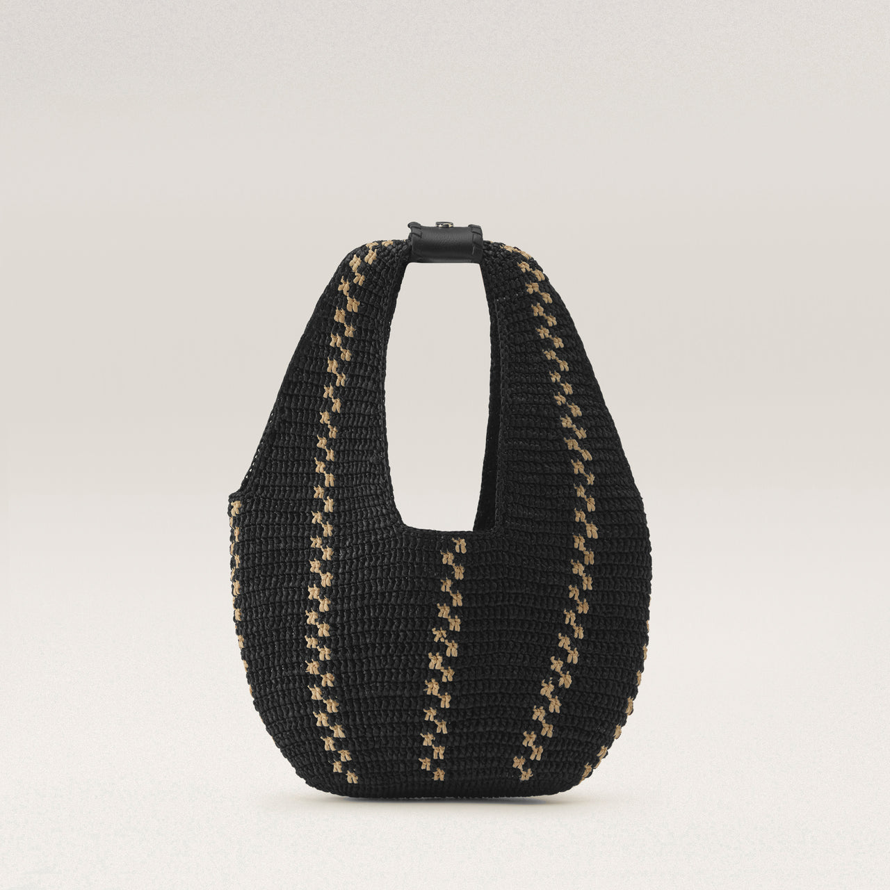 Raffia Small Tote Charcoal Aquarius Hobo Bag