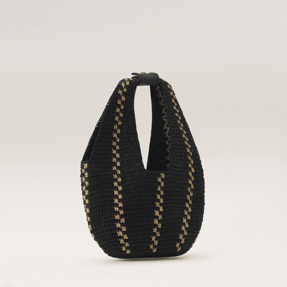 Raffia Small Tote Charcoal Aquarius Hobo Bag
