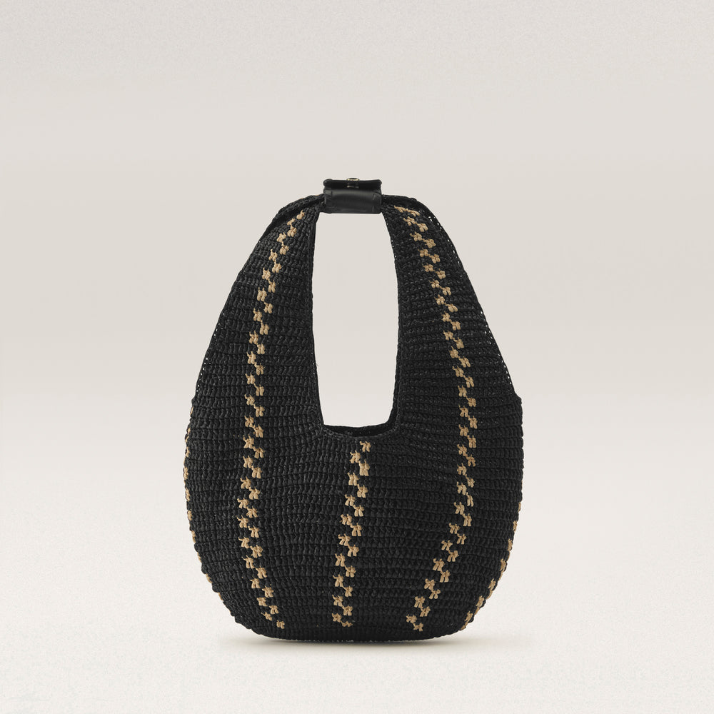 Raffia Small Tote Charcoal Aquarius Hobo Bag