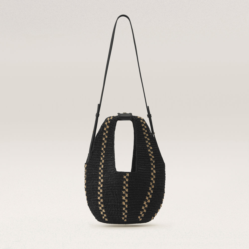 Raffia Small Tote Charcoal Aquarius Hobo Bag