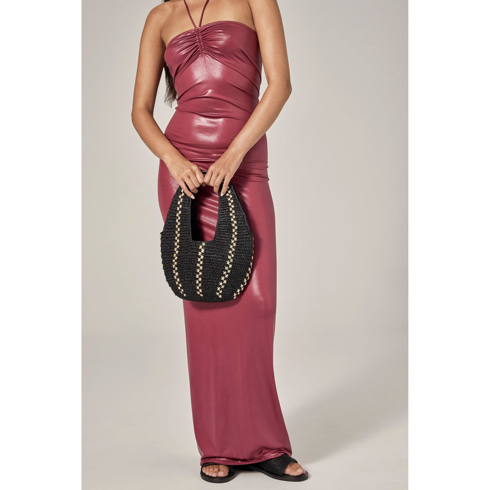 Raffia Small Tote Charcoal Aquarius Hobo Bag