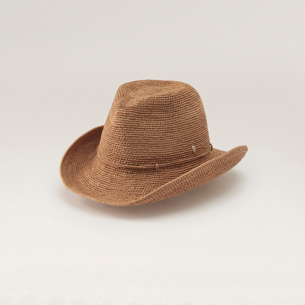 HELEN KAMINSKI☆ブラウン BELEN Belen Raffia Crochet Fedora Hat - Nougat | Helen Kaminski AU