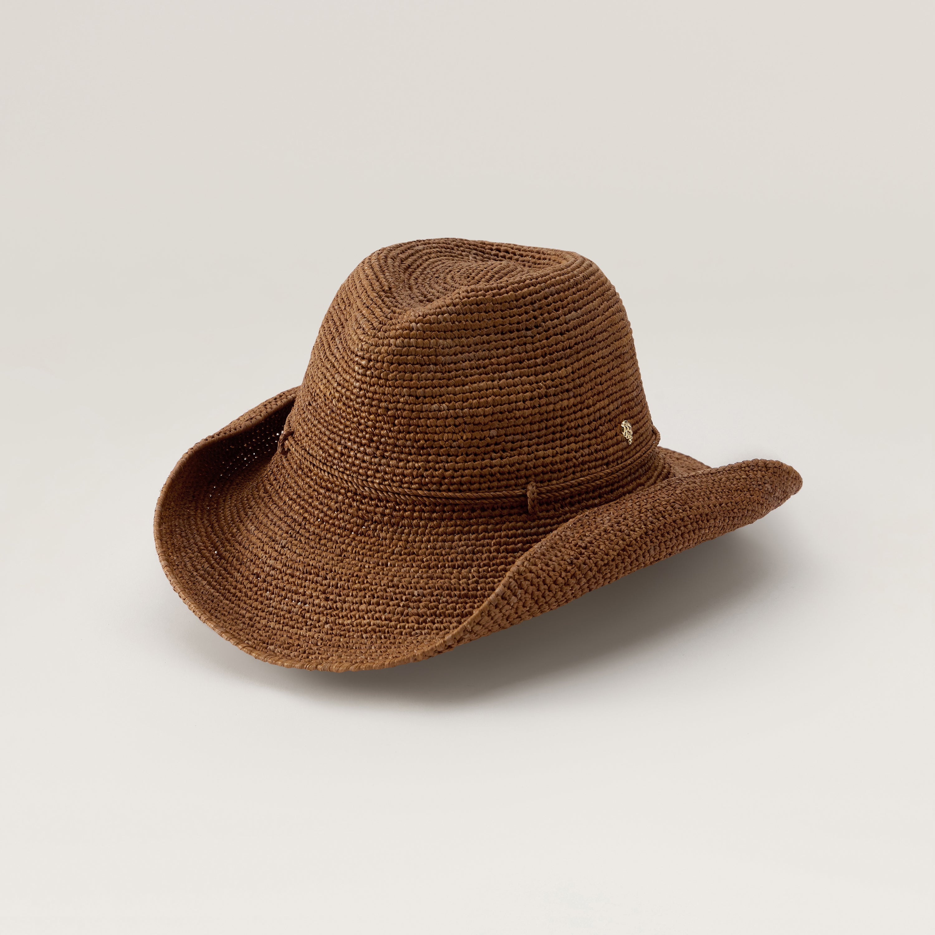 HELEN KAMINSKI BELEN ブラウン Belen Raffia Crochet Fedora Hat - Nutshell | Helen Kaminski AU
