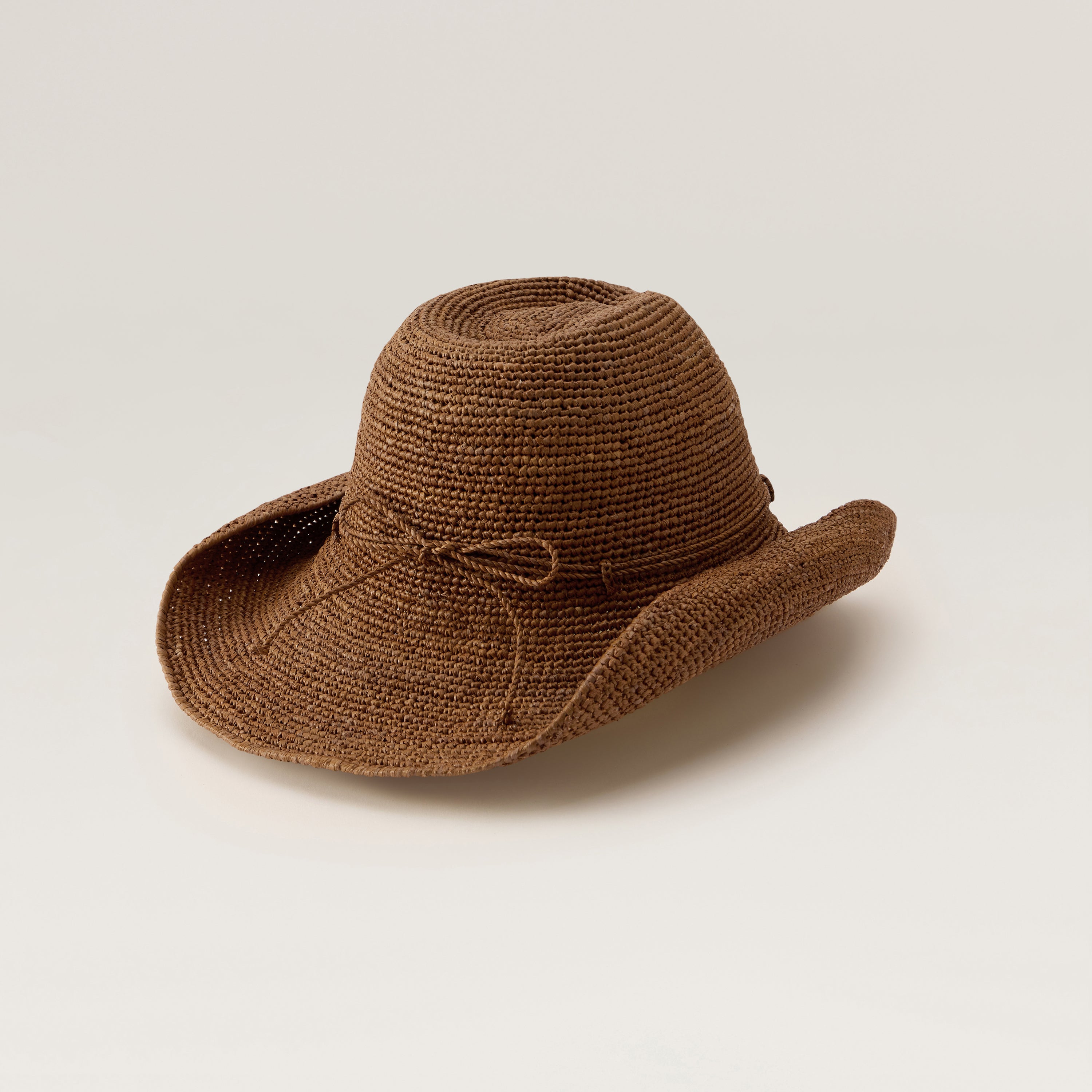 Belen Raffia Crochet Fedora Hat - Nutshell | Helen Kaminski AU