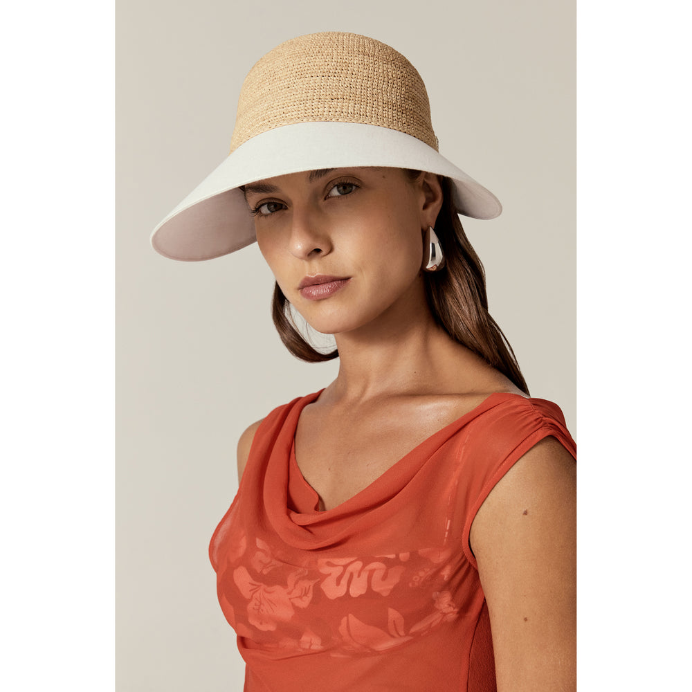 Blaise Raffia & Linen Cap