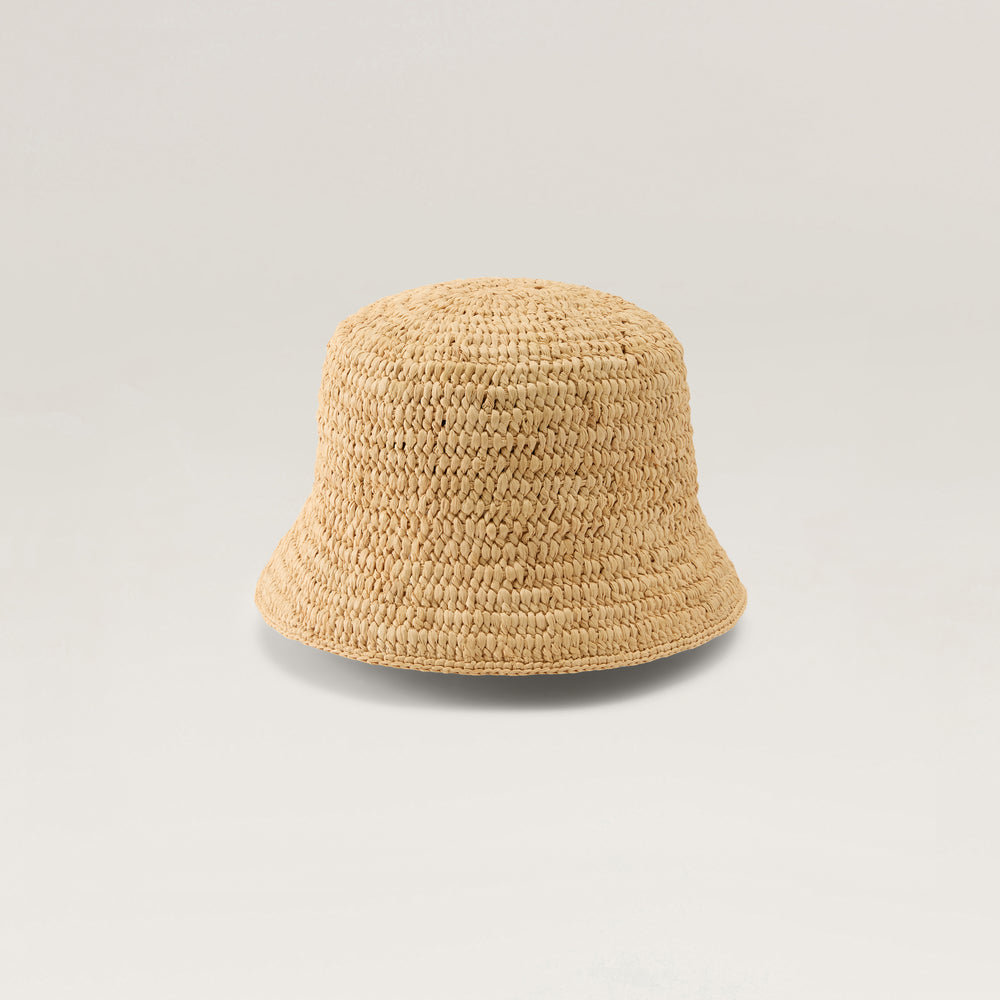 Chaturi Raffia Crochet Bucket Hat - Natural | Helen Kaminski AU