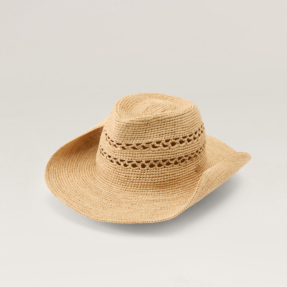 Gwen Raffia Fedora - Natural - Beige Hat | Helen Kaminski AU