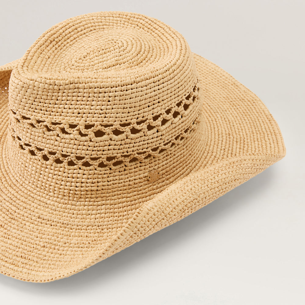 Gwen Raffia Fedora - Natural - Beige Hat | Helen Kaminski AU