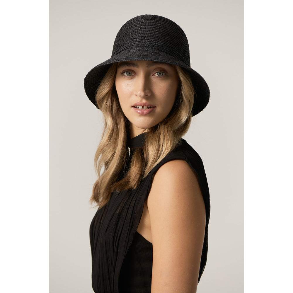 Valence 6 Raffia Cloche Hat in Charcoal - Helen Kaminski AU Valence 6 Raffia Cloche Hat in Charcoal - Helen Kaminski AU