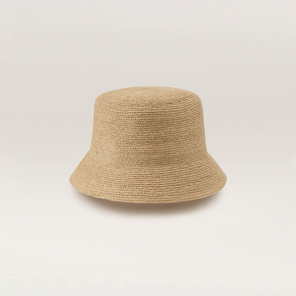 Malia Fine Braid Raffia Bucket Hat - Natural | Helen Kaminski AU