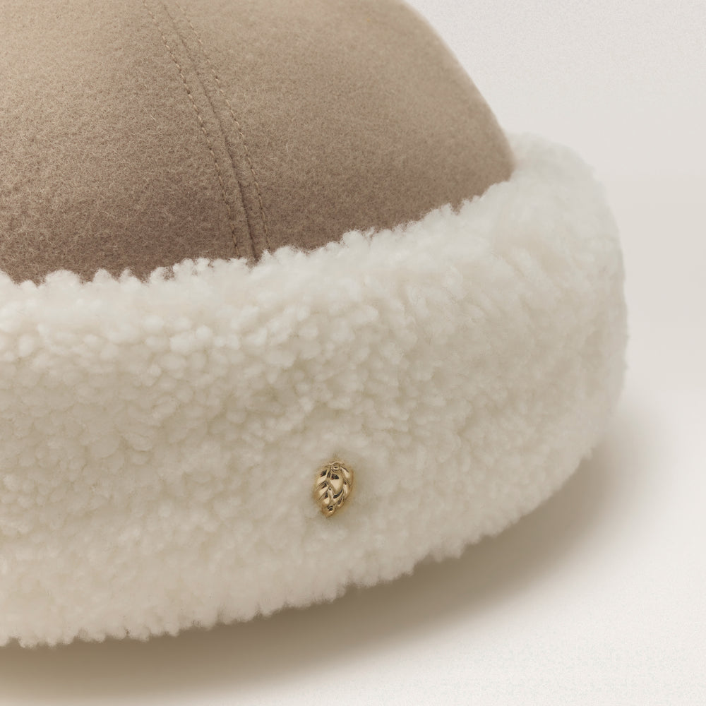 Buy Nika Shearling Beanie - Mushroom - Helen Kaminski AU