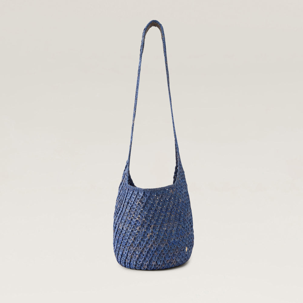 Lani Raffia Crochet Small Sac - Lapis - Blue Bag | Helen Kaminski AU