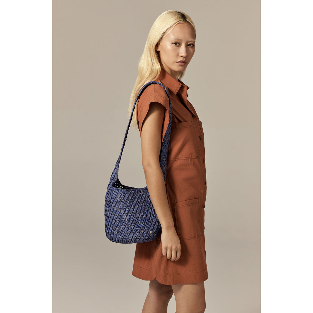 Lani Raffia Crochet Small Sac - Lapis - Blue Bag | Helen Kaminski AU
