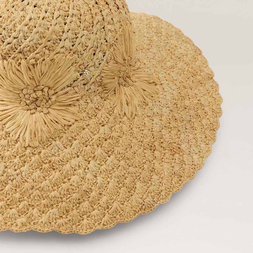 Nadia Raffia Crochet Sun Hat - Natural | Helen Kaminski AU display picture 3
