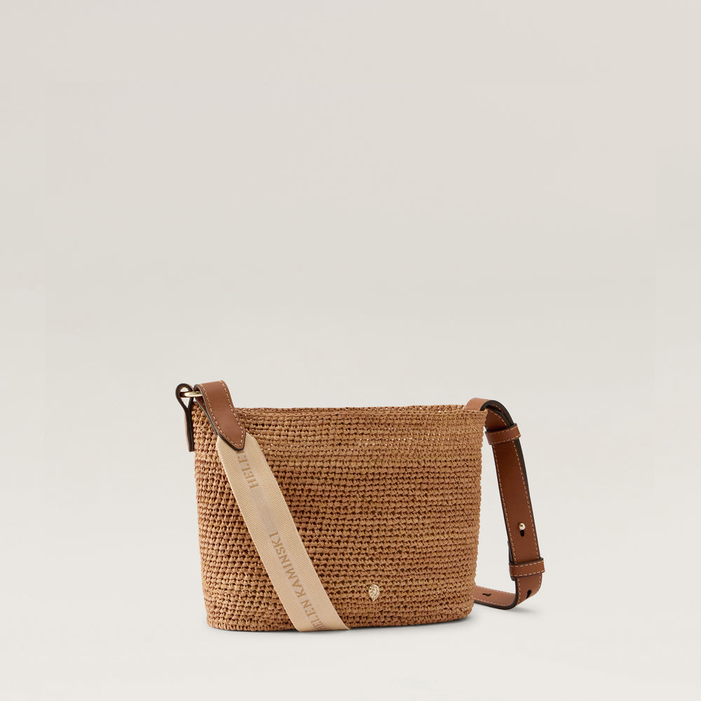 Nalin Raffia Crochet Crossbody Bag - Nougat | Helen Kaminski AU