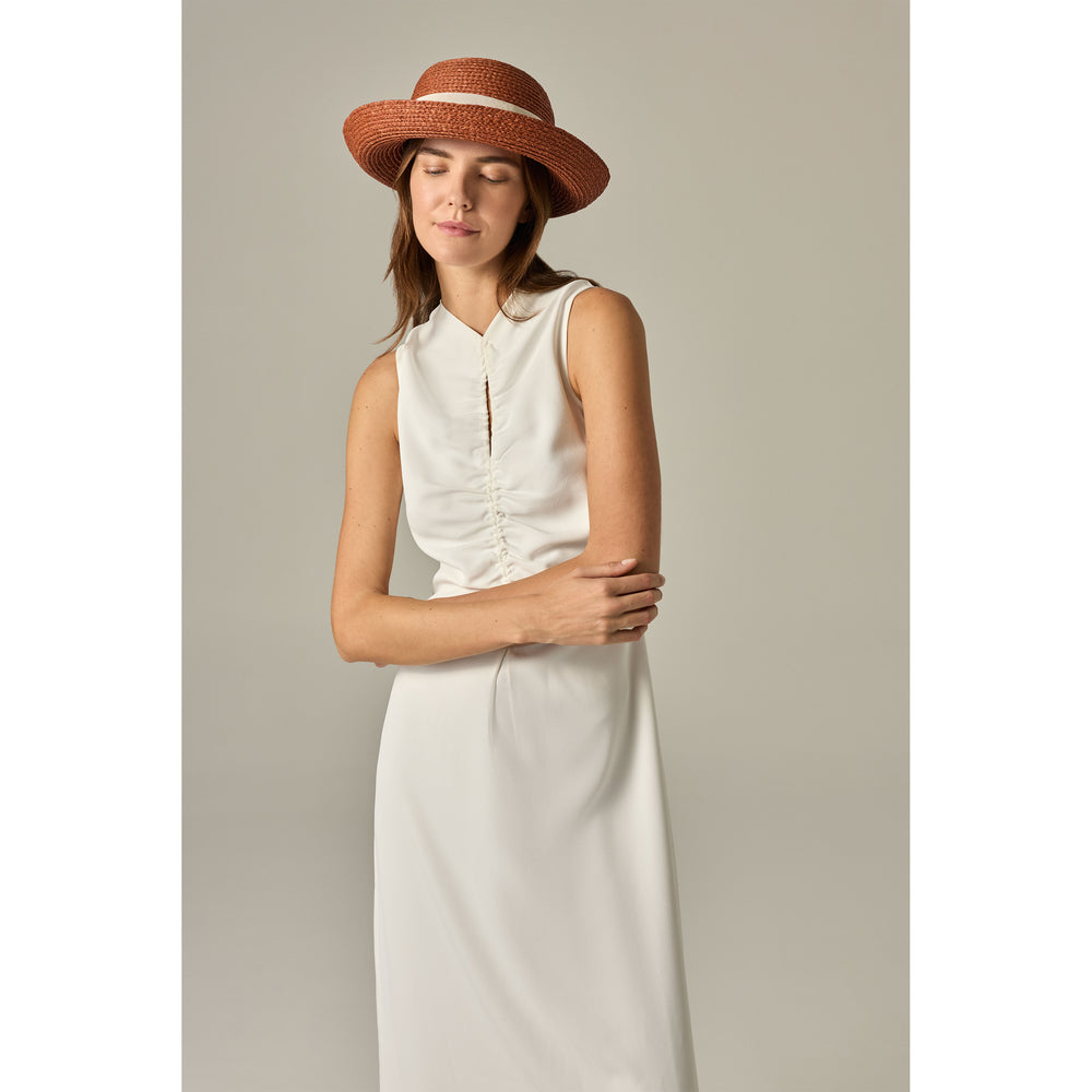 Newport Raffia Braid Hat - Rust Cream | Helen Kaminski AU