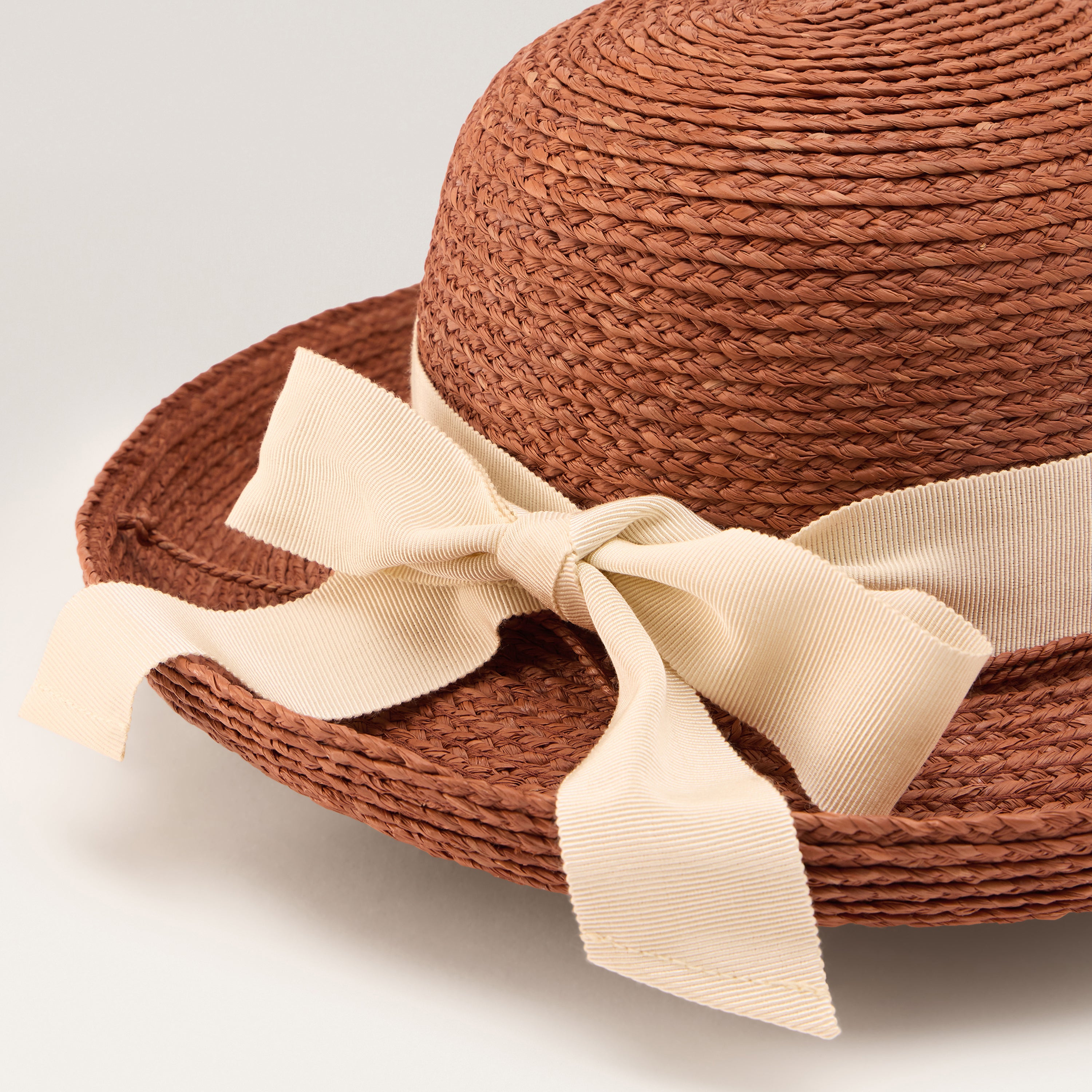 Newport Raffia Braid Hat - Rust Cream | Helen Kaminski AU
