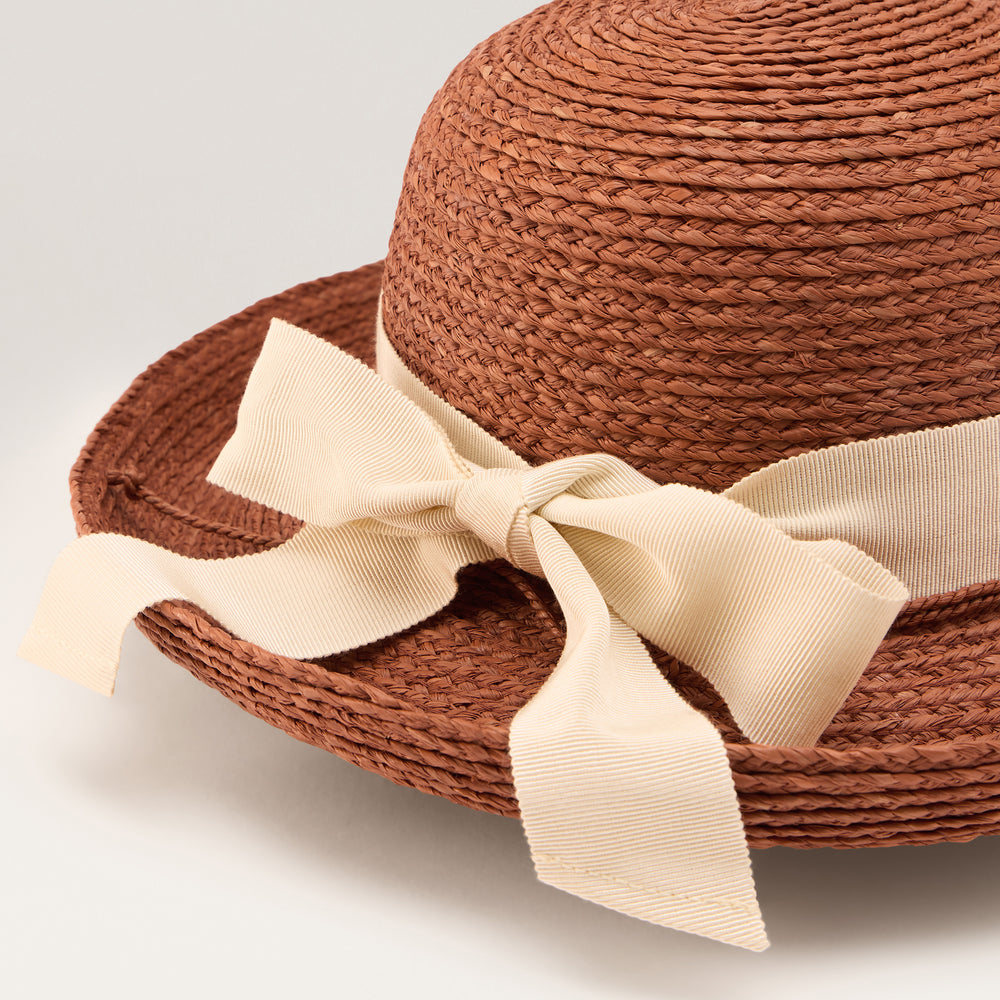 Newport Raffia Braid Hat - Rust Cream | Helen Kaminski AU