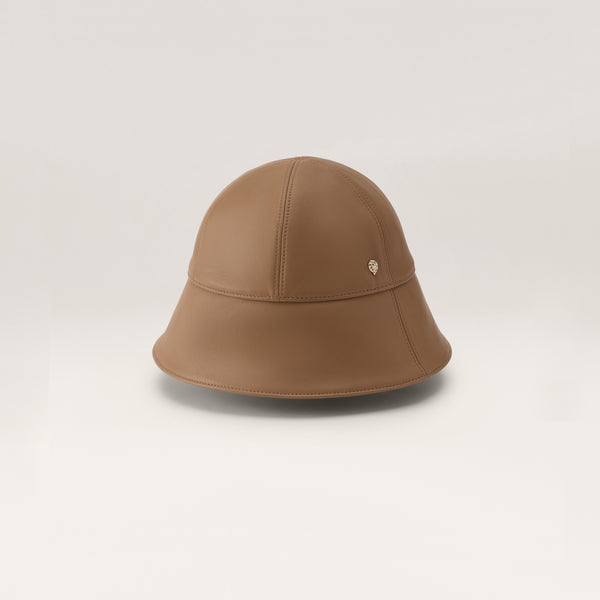 Olga Leather Cloche - Oak | Helen Kaminski AU