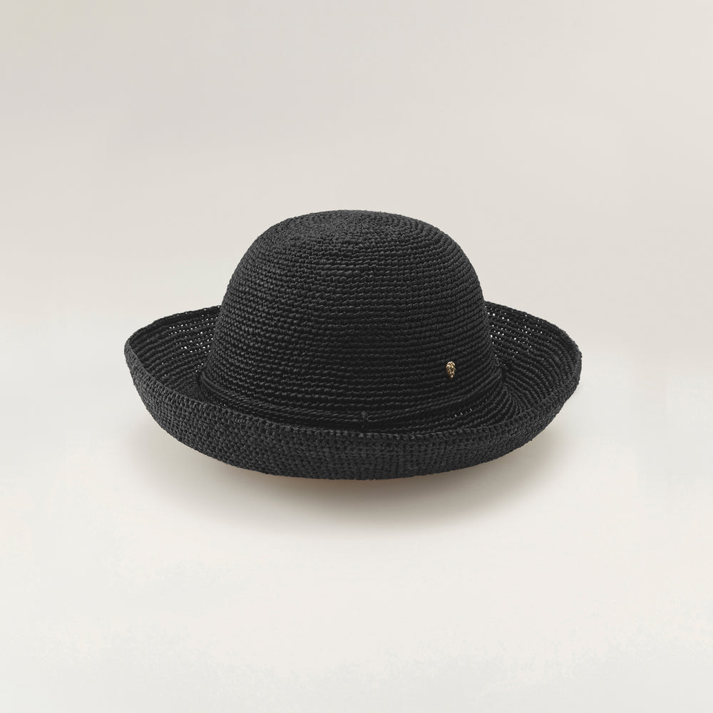 Provence 10 Raffia Crochet Hat - Charcoal | Helen Kaminski AU