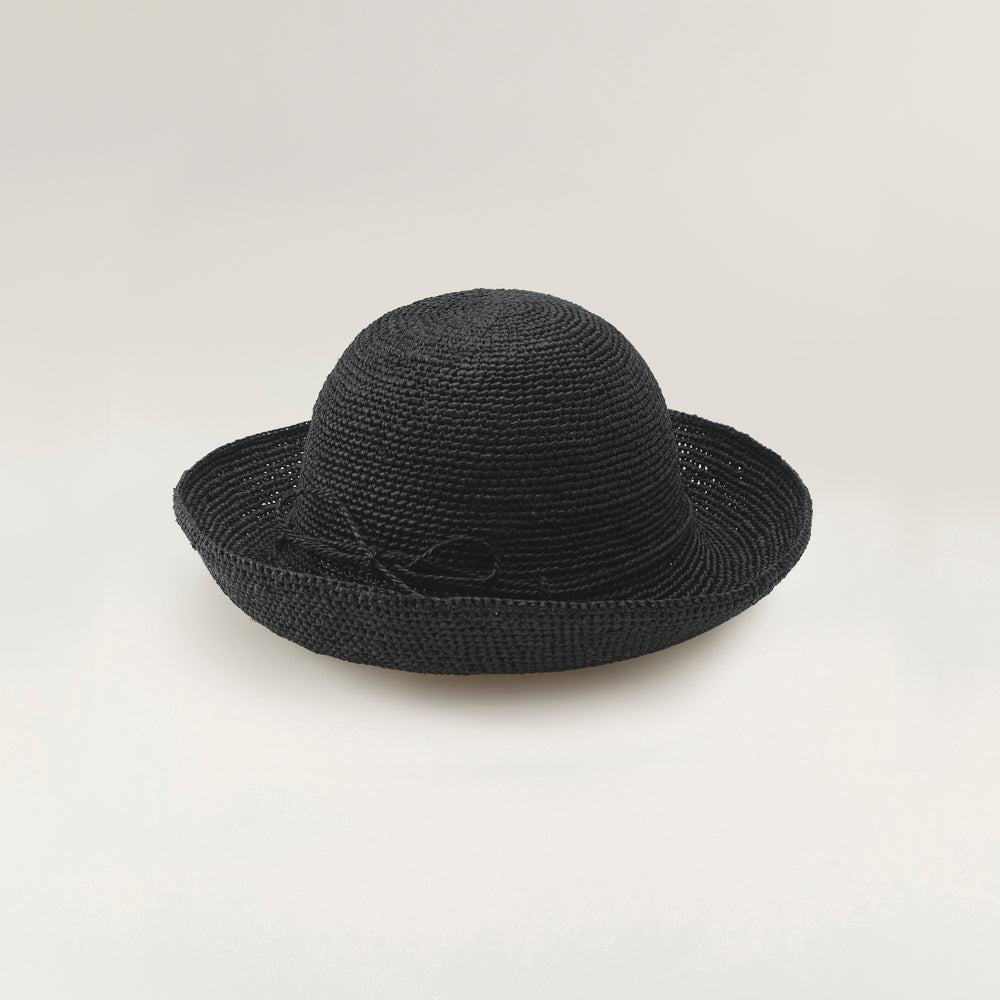 Provence 10 Raffia Crochet Hat - Charcoal | Helen Kaminski AU