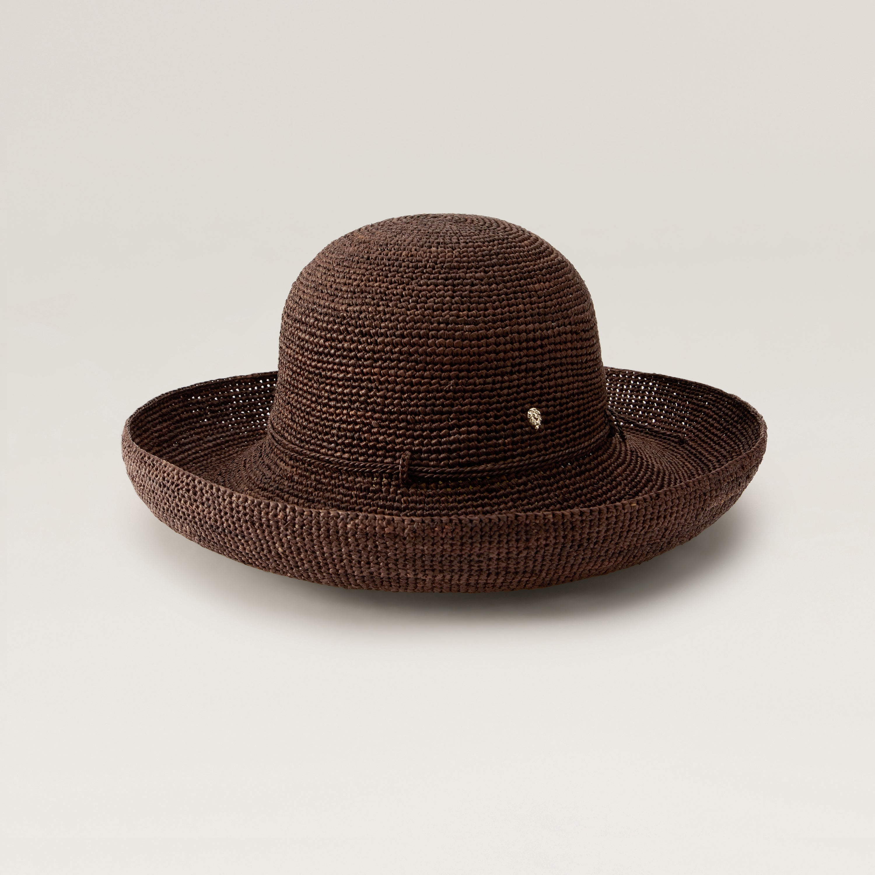 Provence 12 Raffia Crochet Hat - Chocolate | Helen Kaminski AU