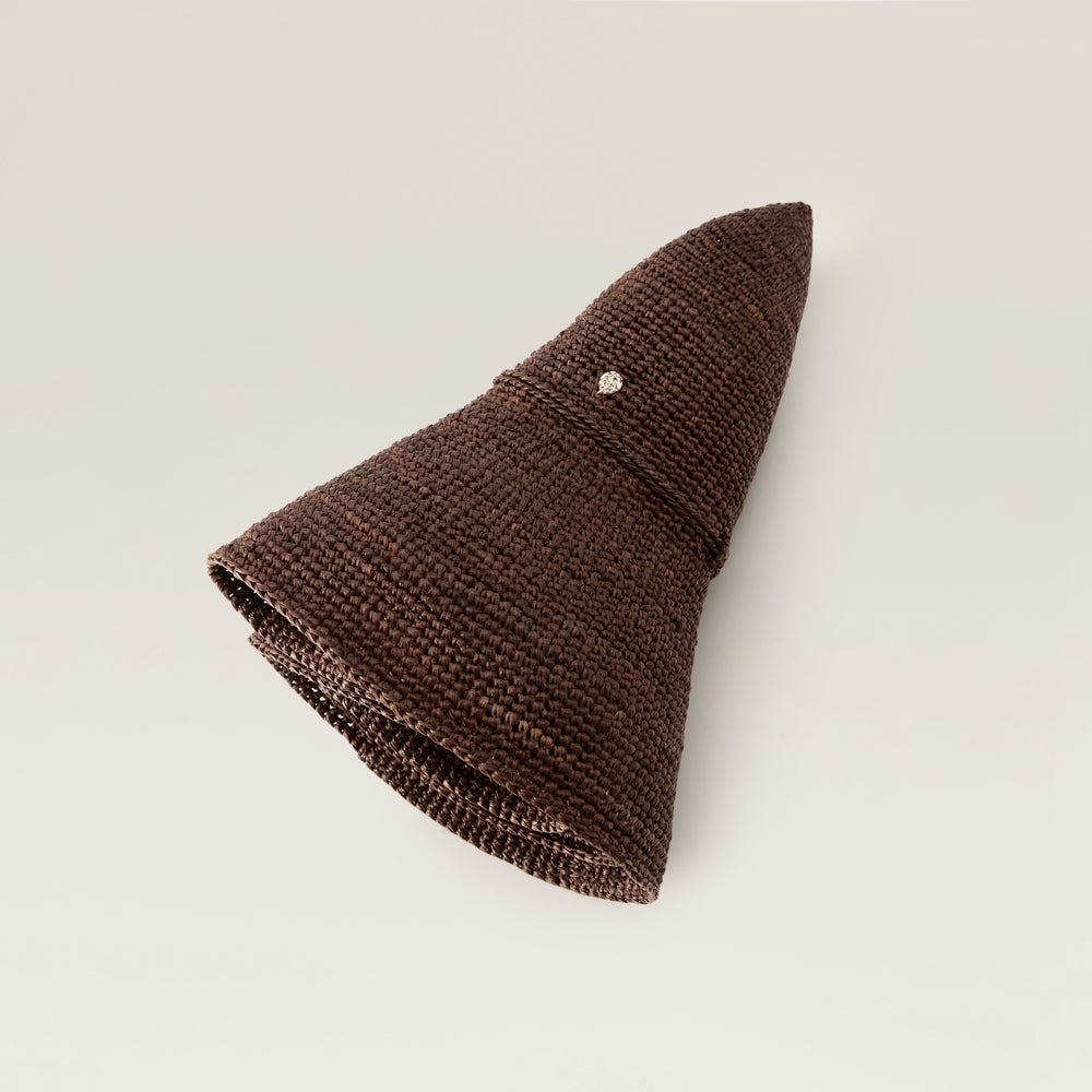 Provence 12 Raffia Crochet Hat - Chocolate | Helen Kaminski AU