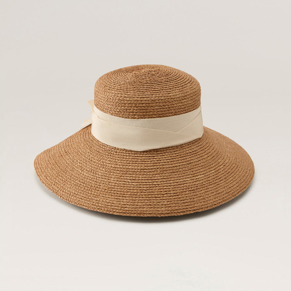 Tilly Raffia Braid Sun Hat - Nougat/Cream | Helen Kaminski AU