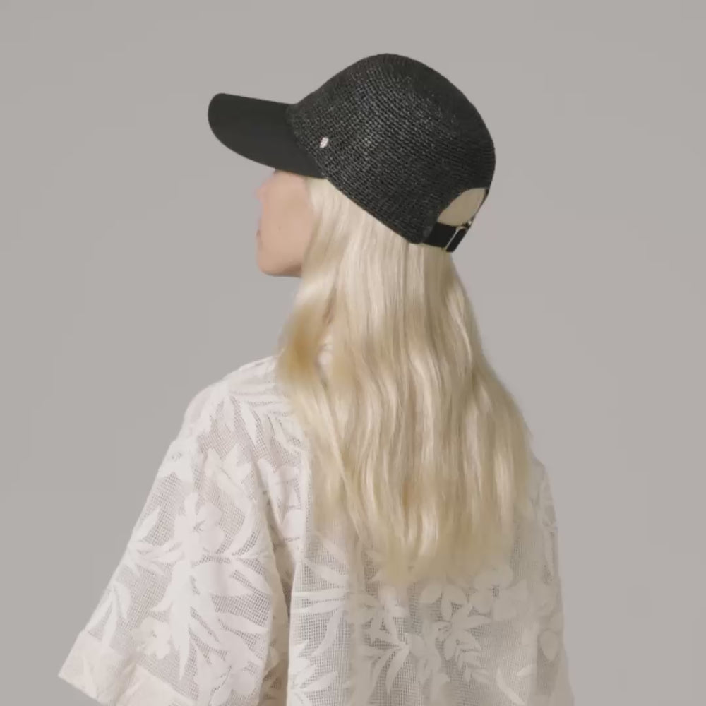 Vivette Raffia & Linen Cap
